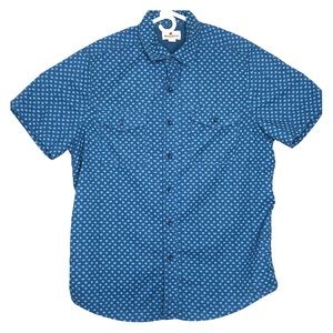 Woolrich Blue Collared Short Sleeve Medium